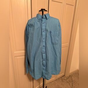 Ariat Men's Blue Geometric Button Down Shirt